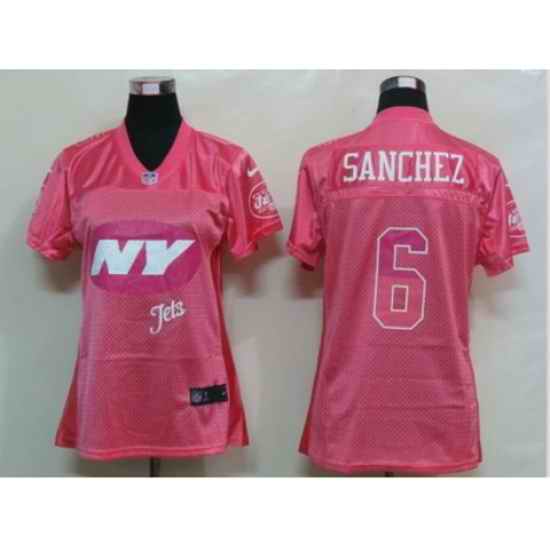 Nike Womens New York Jets #6 Sanchez Pink Jerseys